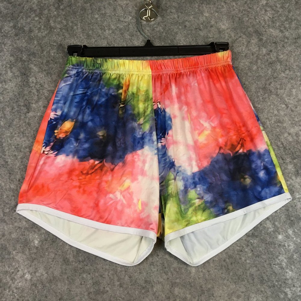 Shein Shorts 0XL Tie Due High Rise Waist Mini Colorful Stretchy Elastic Waist